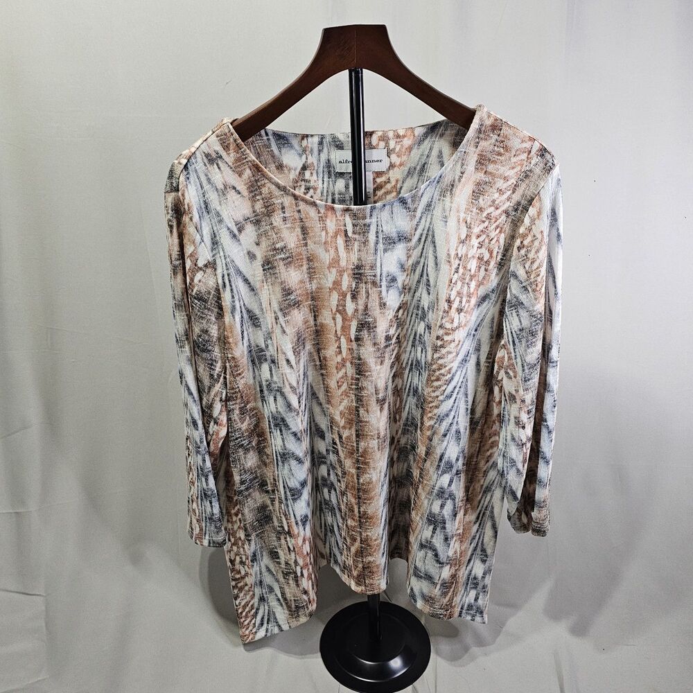 ALFRED DUNNER Shirt Size Large Multi Color Top Blouse Casual Boho
